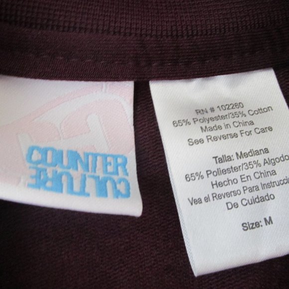 Counter Culture Zip Up Athletic Track‎ Jacket Womens Medium Purple Sweatshirt - Picture 5 of 6